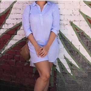 COLLARED STRIPED DRESS